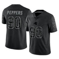 Vanessashop C.Panthers #90 Julius Peppers Player Black Limited Reflective Game Stitched Jerseys