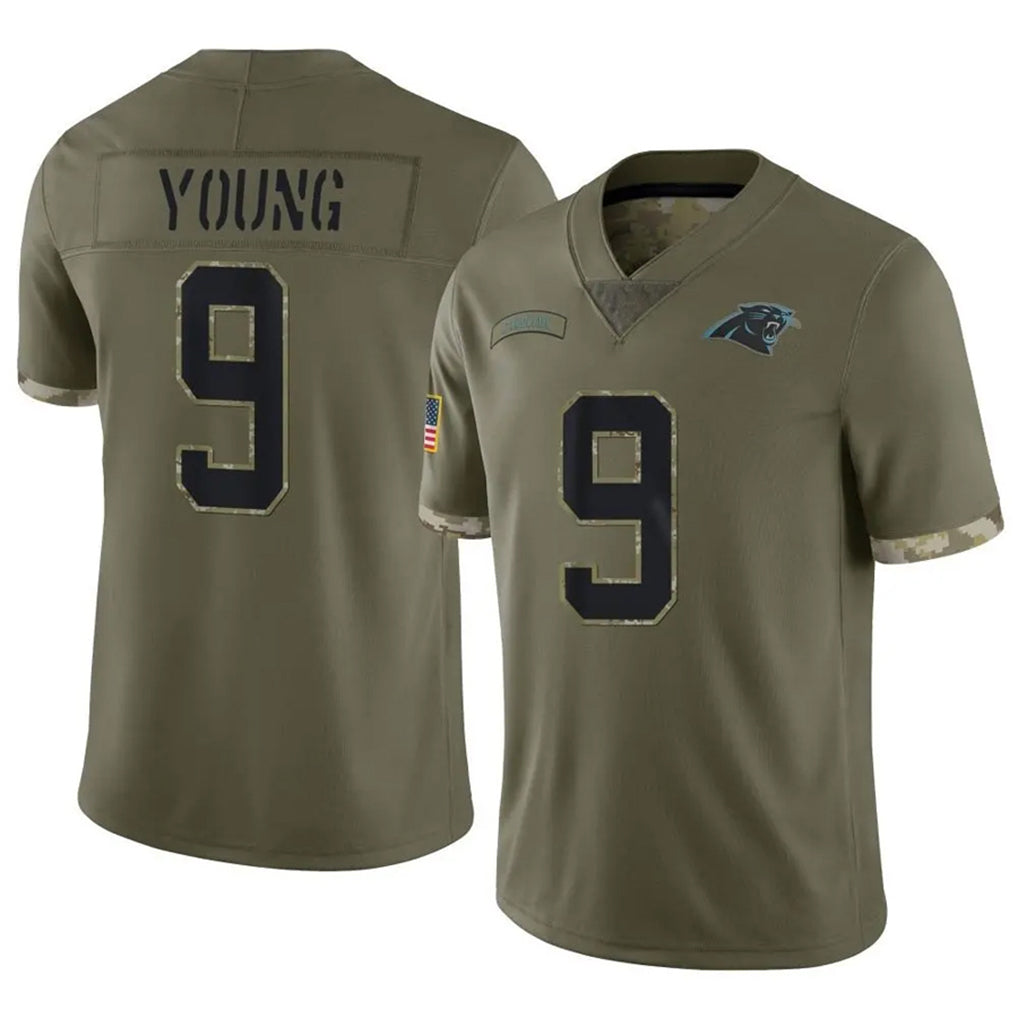Vanessashop C.Panthers #9 Bryce Young Player Olive Salute To Service Limited Stitched Jerseys