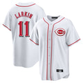 Vanessashop C.Reds #11 Barry Larkin Player White Game Home Stitched Jerseys