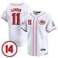Vanessashop C.Reds #11 Barry Larkin Player White Vapor Premier Limited Home Stitched Jerseys