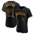Vanessashop C.Reds #21 Hunter Greene Player Black Snake Skin City Limited Elite Home Stitched Jerseys
