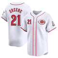 Vanessashop C.Reds #21 Hunter Greene Player White Home Limited Stitched Jerseys