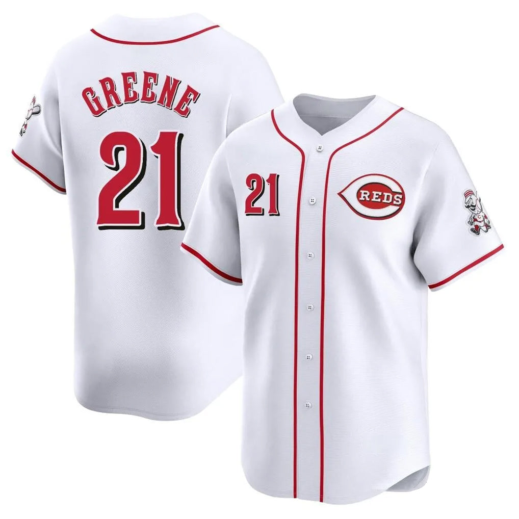 Vanessashop C.Reds #21 Hunter Greene Player White Home Limited Stitched Jerseys
