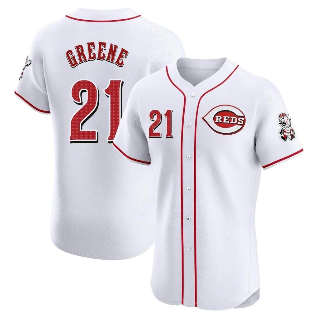 Vanessashop C.Reds #21 Hunter Greene Player White Limited Elite Home Stitched Jerseys