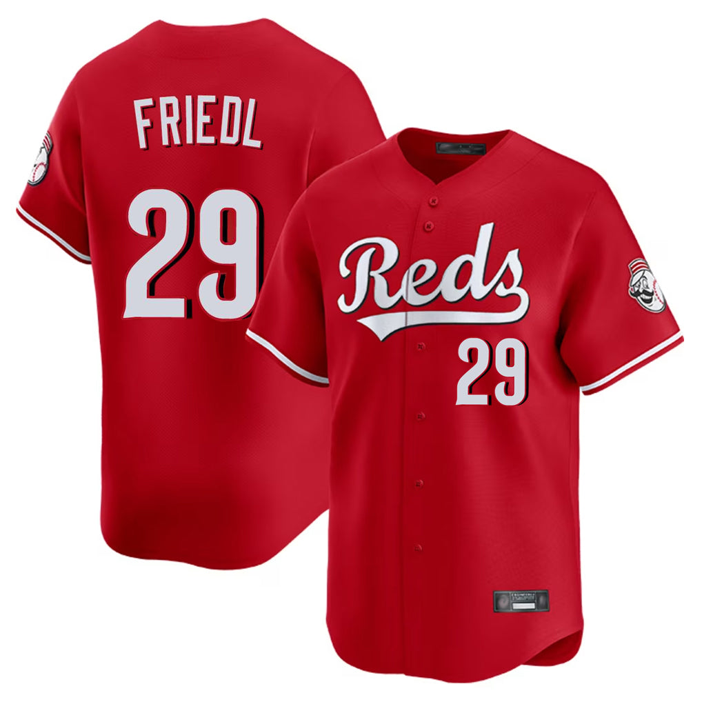 Vanessashop C.Reds #29 TJ Friedl Player Red Home Limited Stitched Jerseys
