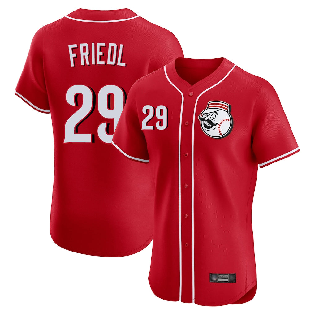 Vanessashop C.Reds #29 TJ Friedl Player Red Limited Elite Home Game Stitched Jerseys