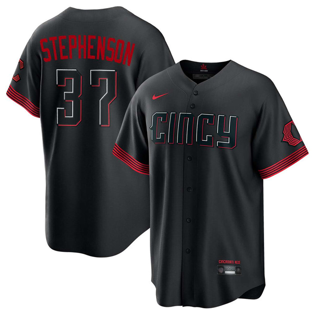 Vanessashop C.Reds #37 Tyler Stephenson Player Black City Connect Home Game Stitched Jerseys