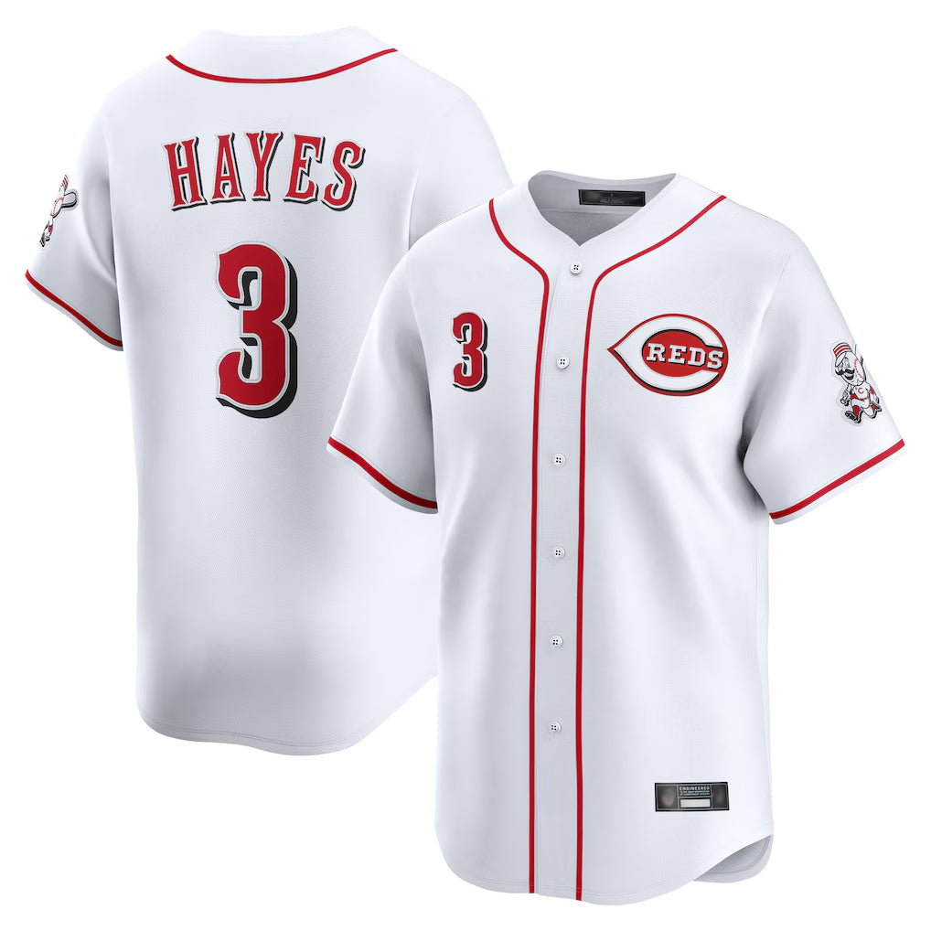 Vanessashop C.Reds #3 Ke'Bryan Hayes Player White Home Limited Stitched Jerseys