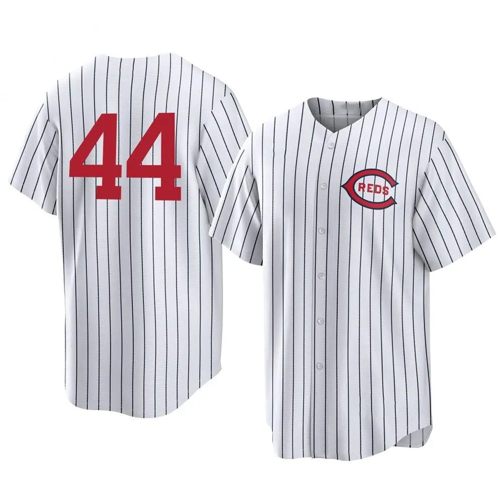 Vanessashop C.Reds #44 Elly De La Cruz Player White Stripe Field of Dreams Game Home Stitched Jerseys