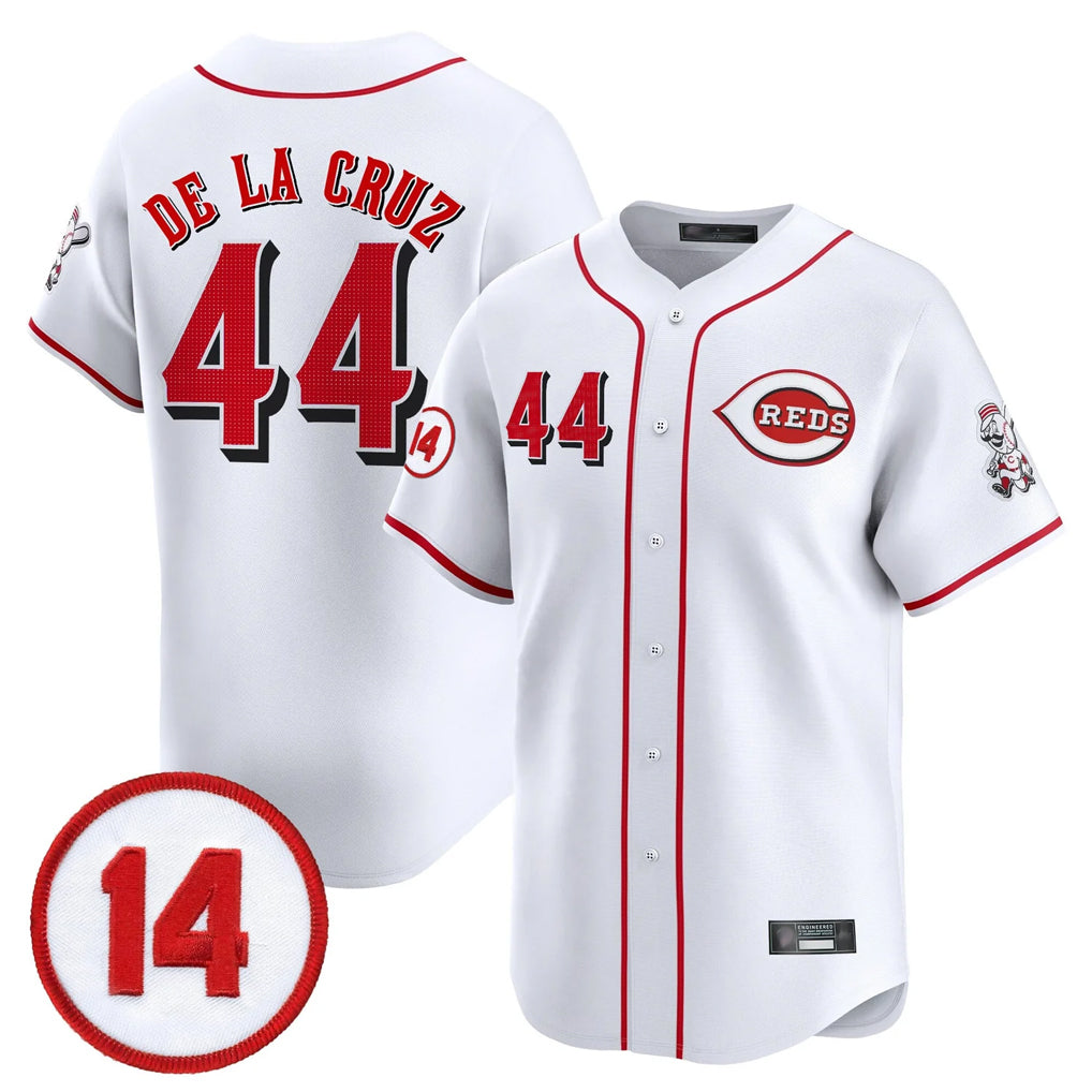 Vanessashop C.Reds #44 Elly De La Cruz Player White Vapor Premier Limited Home Stitched Jerseys