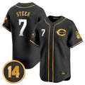 Vanessashop C.Reds #7 Spencer Steer Player Black-Gold Vapor Premier Limited Home Stitched Jerseys
