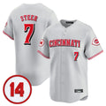 Vanessashop C.Reds #7 Spencer Steer Player Gray Vapor Premier Limited Home Stitched Jerseys