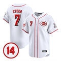 Vanessashop C.Reds #7 Spencer Steer Player White Vapor Premier Limited Home Stitched Jerseys