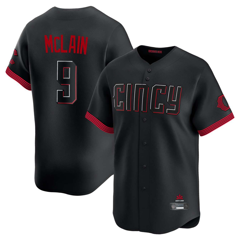Vanessashop C.Reds #9 Matt McLain Player Black City Connect Home Limited Stitched Jerseys