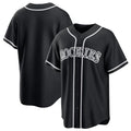 Vanessashop C.Rockies Black Fashion Out Home Game Blank Player Stitched Jerseys