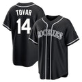 Vanessashop C.Rockies #14 Ezequiel Tovar Player Black Fashion Out Home Game Stitched Jerseys