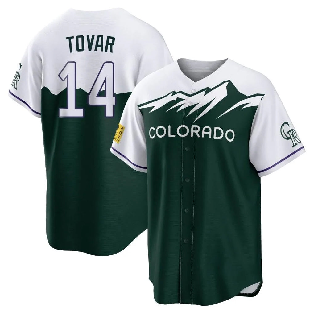 Vanessashop C.Rockies #14 Ezequiel Tovar Player Green City Connect Home Game Stitched Jerseys