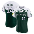 Vanessashop C.Rockies #14 Ezequiel Tovar Player Green City Connect Limited Elite Home Stitched Jerseys