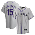Vanessashop C.Rockies #15 Hunter Goodman Player Gray Game Home Stitched Jerseys