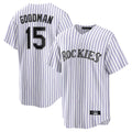 Vanessashop C.Rockies #15 Hunter Goodman Player White Game Home Stitched Jerseys
