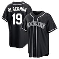 Vanessashop C.Rockies #19 Charlie Blackmon Player Black Fashion Out Home Game Stitched Jerseys