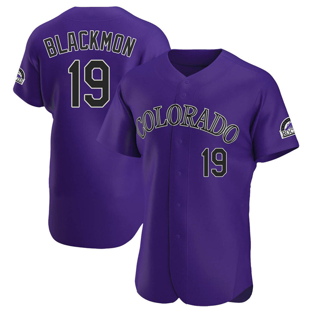 Vanessashop C.Rockies #19 Charlie Blackmon Player Purple Limited Elite Home Stitched Jerseys