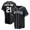 Vanessashop C.Rockies #21 Kyle Freeland Player Black Fashion Out Home Game Stitched Jerseys