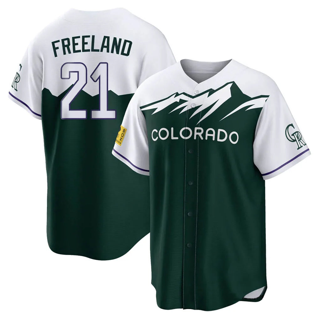 Vanessashop C.Rockies #21 Kyle Freeland Player Green City Connect Home Game Stitched Jerseys