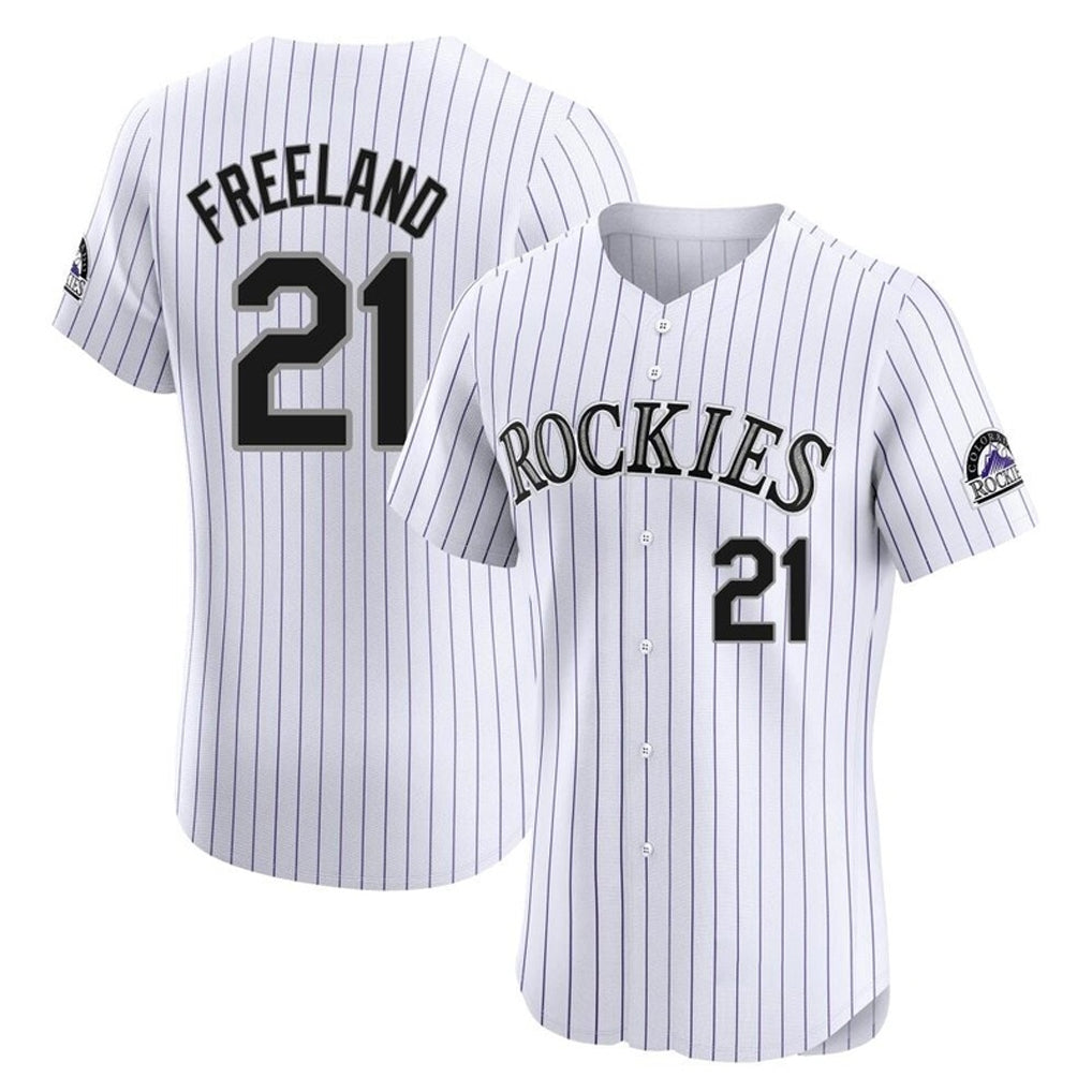 Vanessashop C.Rockies #21 Kyle Freeland Player White Limited Elite Home Stitched Jerseys