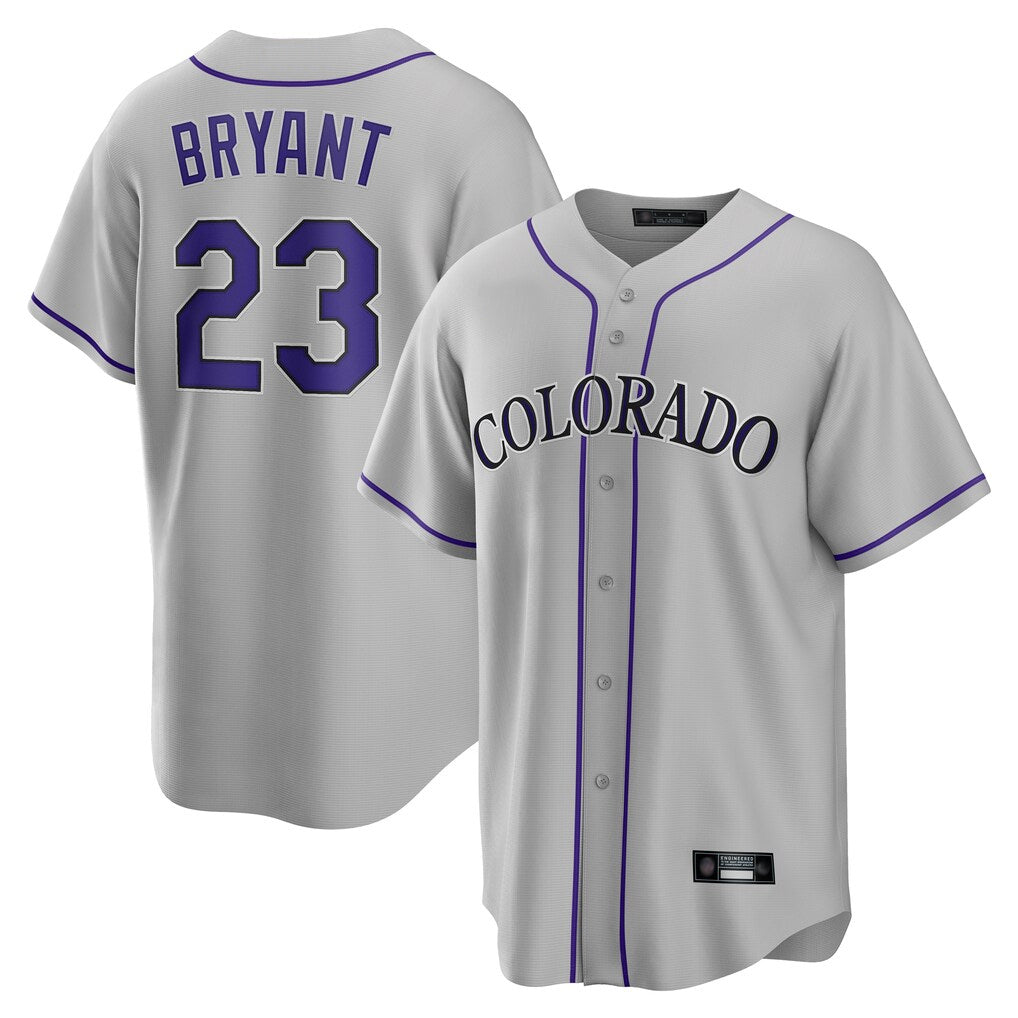 Vanessashop C.Rockies #23 Kris Bryant Player Gray Game Home Stitched Jerseys