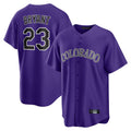 Vanessashop C.Rockies #23 Kris Bryant Player Purple Game Home Stitched Jerseys