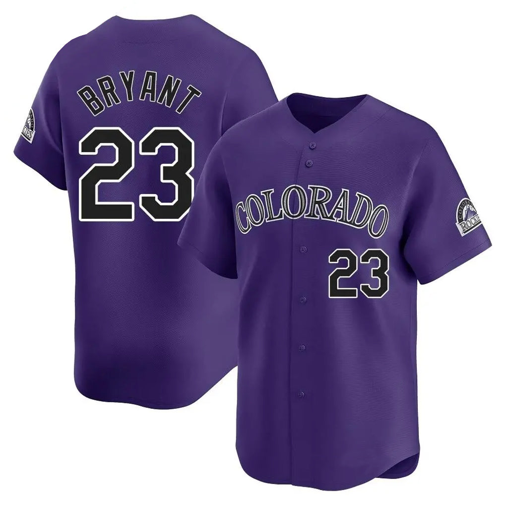 Vanessashop C.Rockies #23 Kris Bryant Player Purple Limited Home Stitched Jerseys