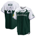 Vanessashop C.Rockies #27 Jordan Beck Player Green City Connect Home Game Stitched Jerseys