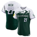 Vanessashop C.Rockies #27 Jordan Beck Player Green City Connect Limited Elite Home Stitched Jerseys