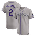 Vanessashop C.Rockies #2 Tyler Freeman Player Gray Limited Elite Home Stitched Jerseys