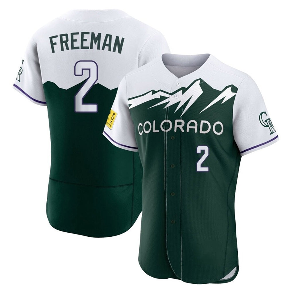 Vanessashop C.Rockies #2 Tyler Freeman Player Green City Connect Limited Elite Home Stitched Jerseys