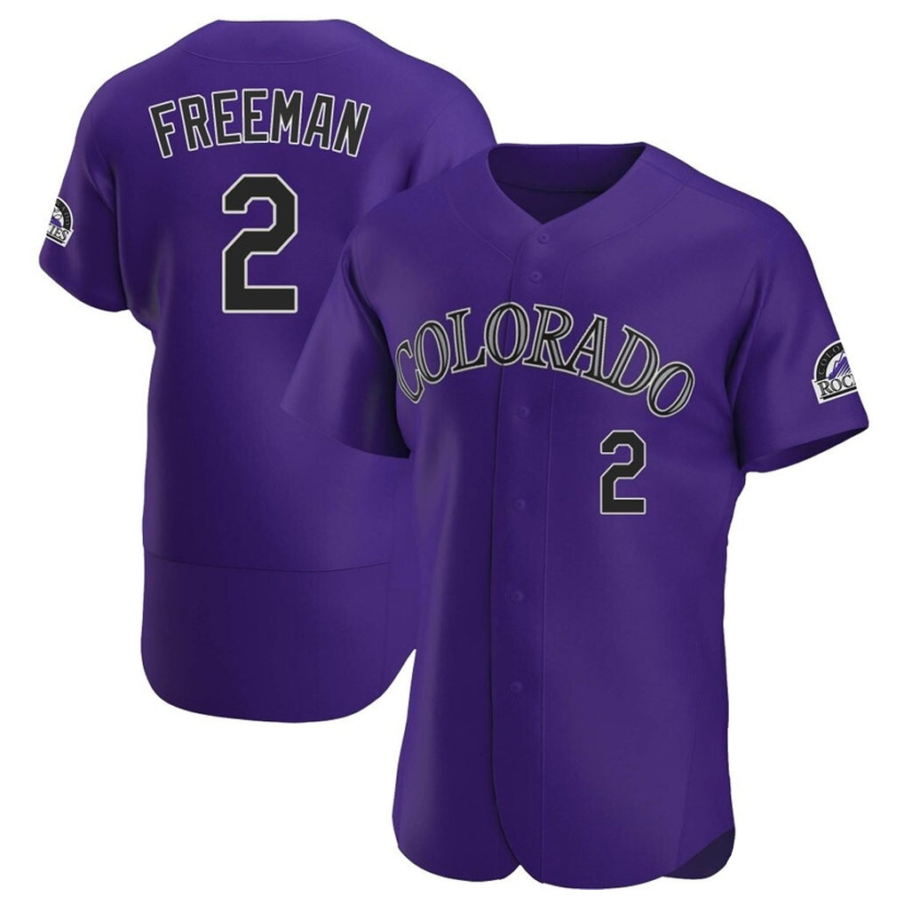 Vanessashop C.Rockies #2 Tyler Freeman Player Purple Limited Elite Home Stitched Jerseys