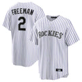 Vanessashop C.Rockies #2 Tyler Freeman Player White Game Home Stitched Jerseys