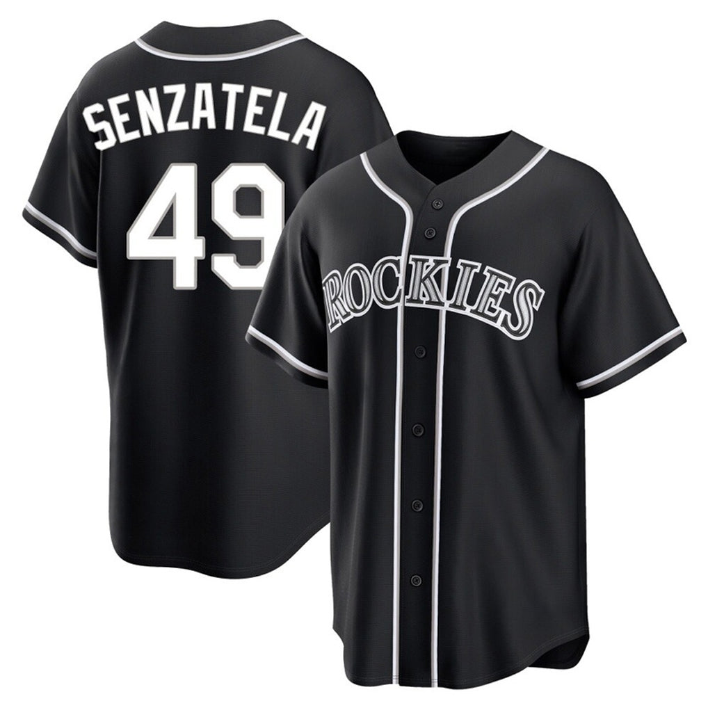 Vanessashop C.Rockies #49 Antonio Senzatela Player Black Fashion Out Home Game Stitched Jerseys