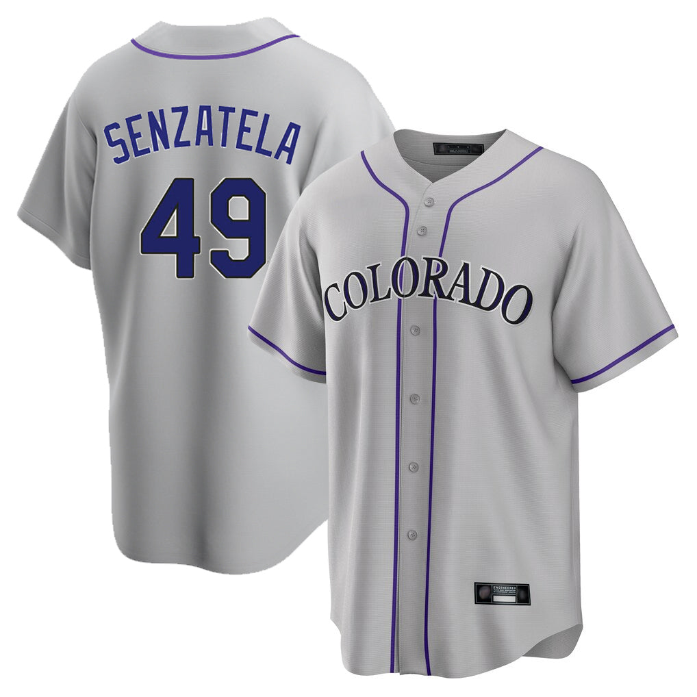 Vanessashop C.Rockies #49 Antonio Senzatela Player Gray Game Home Stitched Jerseys