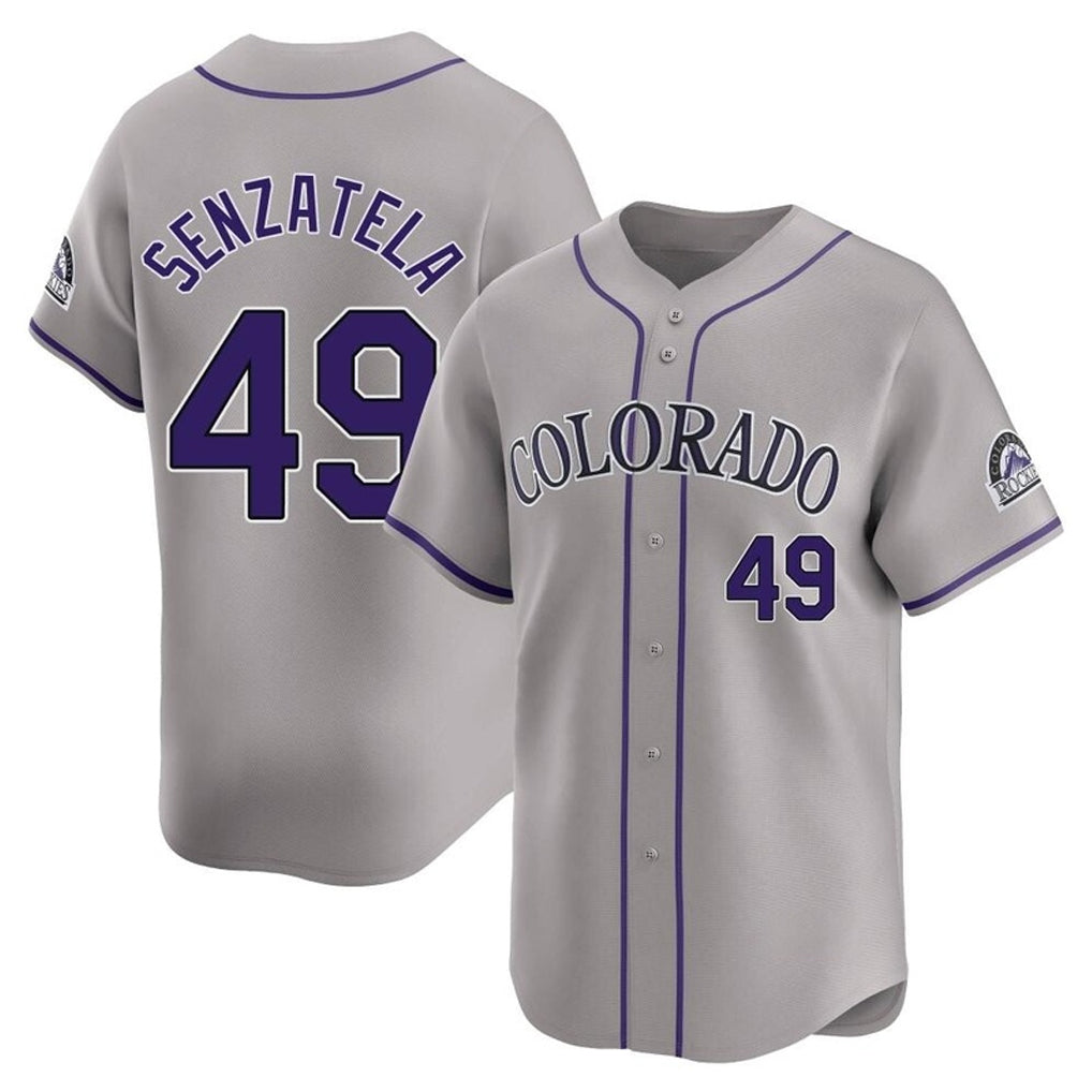 Vanessashop C.Rockies #49 Antonio Senzatela Player Gray Limited Home Stitched Jerseys
