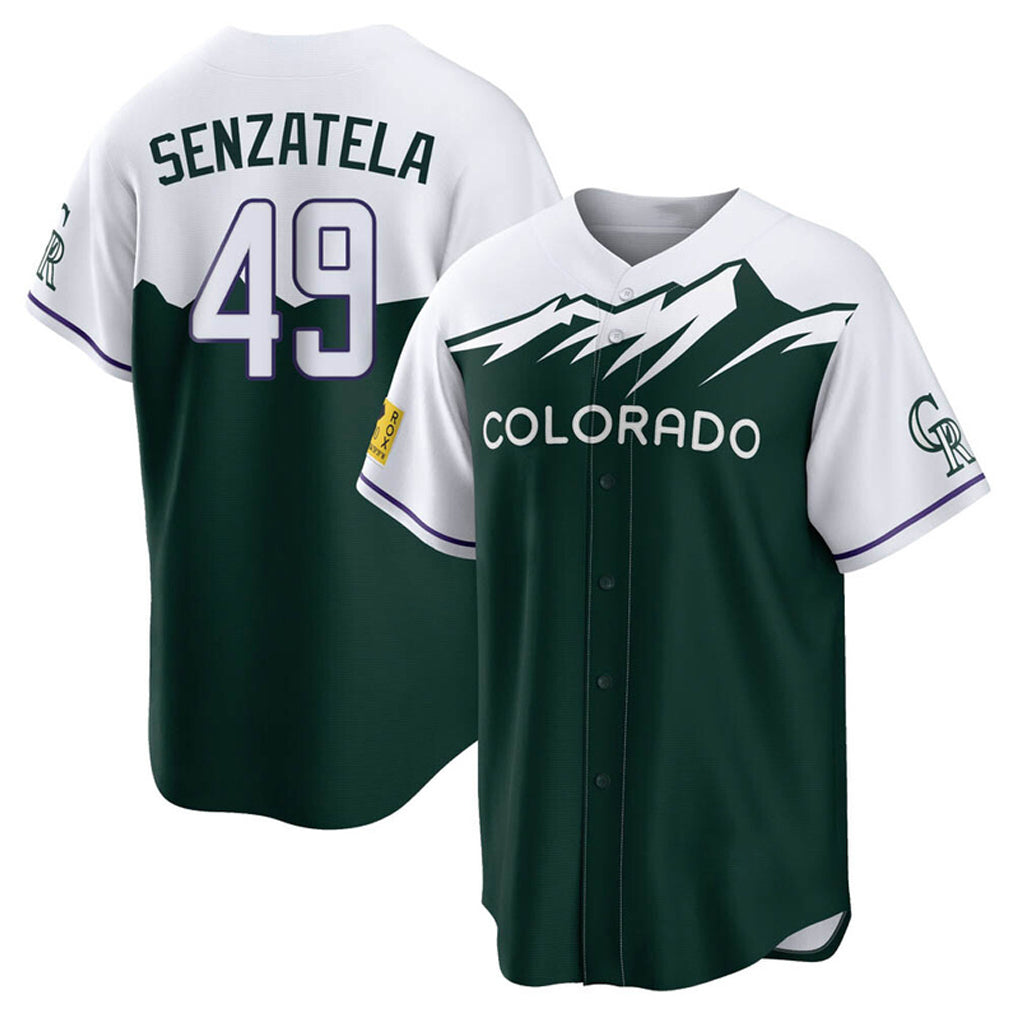 Vanessashop C.Rockies #49 Antonio Senzatela Player Green City Connect Home Game Stitched Jerseys