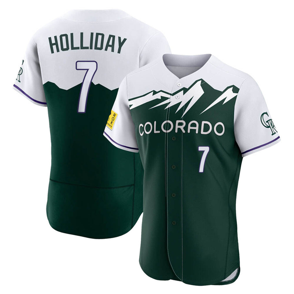 Vanessashop C.Rockies #7 Matt Holliday Player Green City Connect Limited Elite Home Stitched Jerseys
