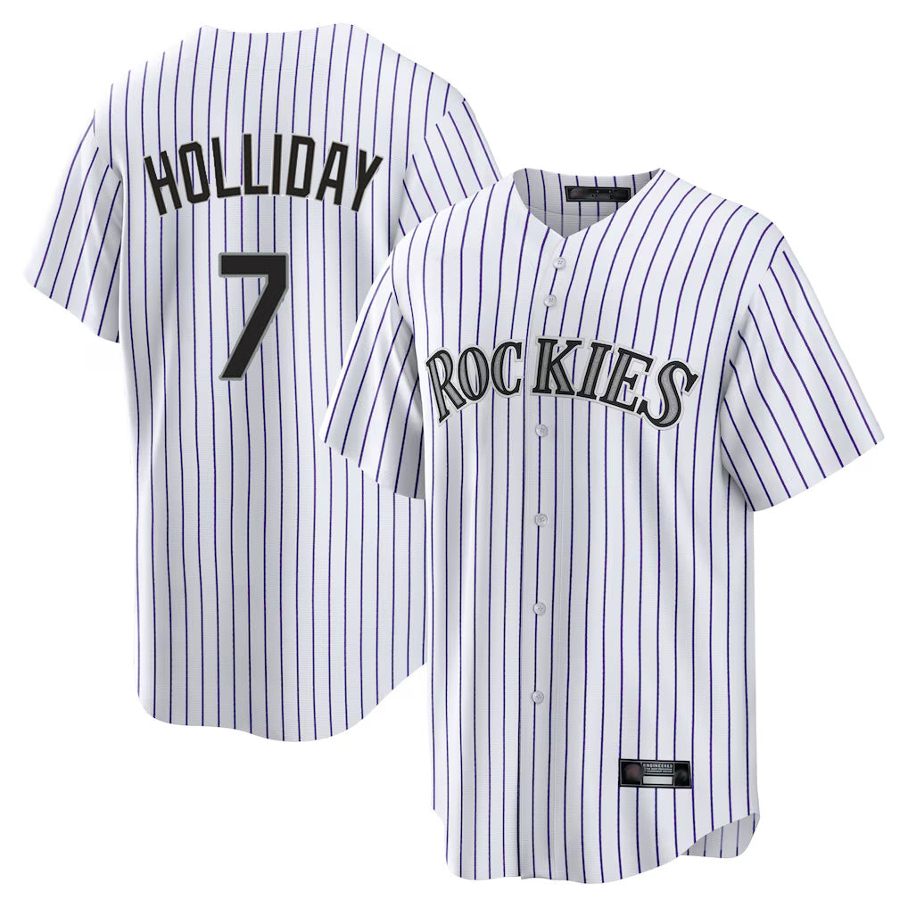 Vanessashop C.Rockies #7 Matt Holliday Player White Game Home Stitched Jerseys