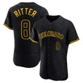 Vanessashop C.Rockies #8 Ryan Ritter Player Black Snake Skin City Limited Elite Home Stitched Jerseys