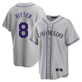 Vanessashop C.Rockies #8 Ryan Ritter Player Gray Game Home Stitched Jerseys