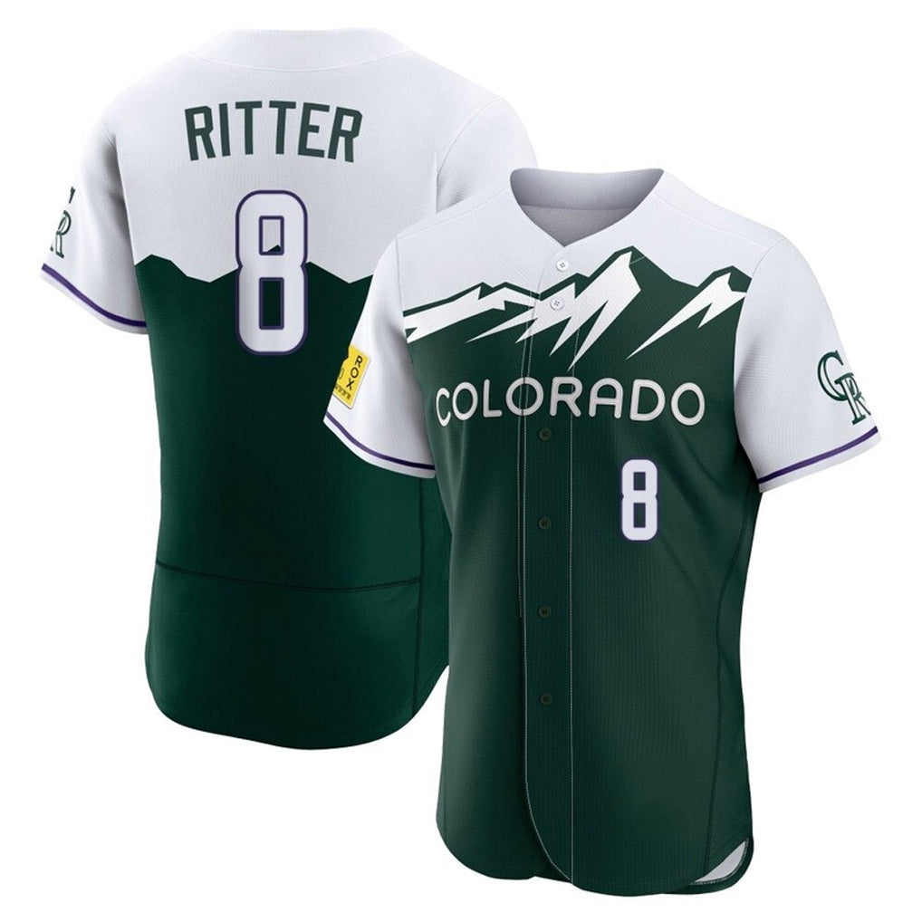 Vanessashop C.Rockies #8 Ryan Ritter Player Green City Connect Limited Elite Home Stitched Jerseys