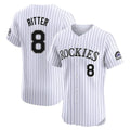 Vanessashop C.Rockies #8 Ryan Ritter Player White Limited Elite Home Stitched Jerseys