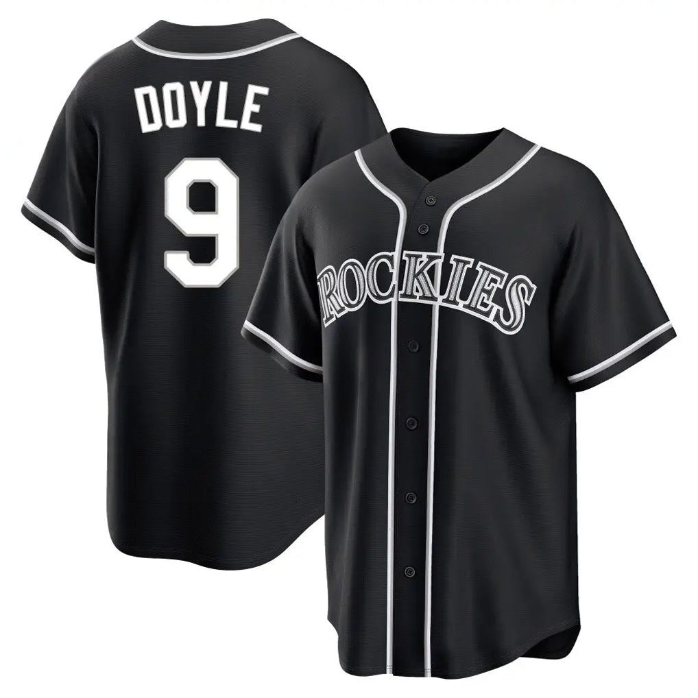 Vanessashop C.Rockies #9 Brenton Doyle Player Black Fashion Out Home Game Stitched Jerseys