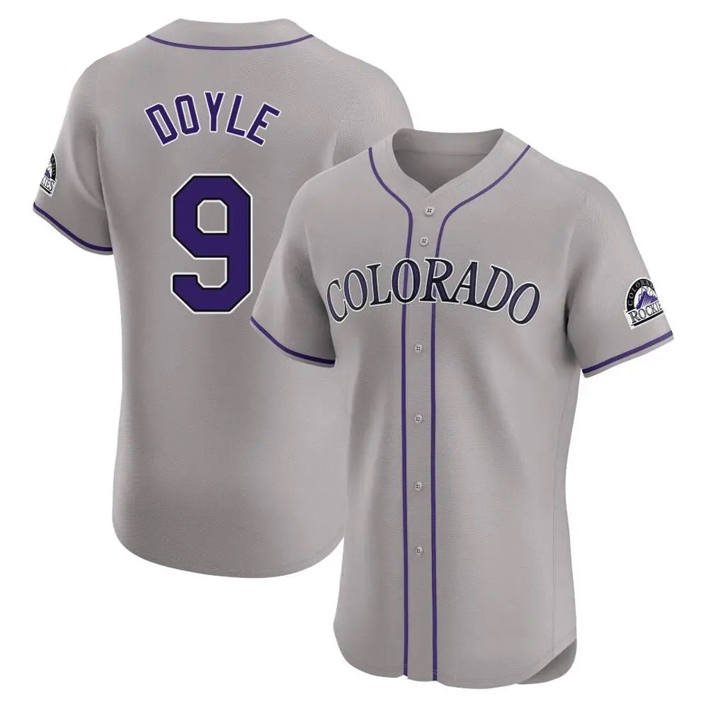 Vanessashop C.Rockies #9 Brenton Doyle Player Gray Limited Elite Home Stitched Jerseys